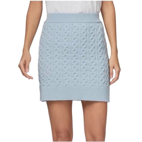 *NWOT Paige Juliet Cable Wool Blend Sweater Skirt in Sky Blue – Sz M - Picture 2 of 11